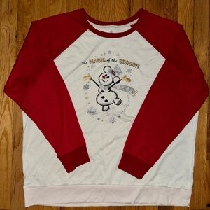Disney Parks The Magic of the Season Snowman Lightweight Crewneck Sweatshirt